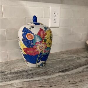 Colorful Floral Ceramic Vase
